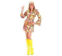 W WIDMANN MILANO Party Fashion - costume da ragazza hippie, abito, fascia, flower power, carnevale, festa a tema