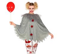 W WIDMANN MILANO Party Fashion - Costume horror clown, poncho, joker, festa a tema, Halloween