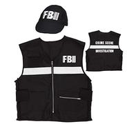 W WIDMANN MILANO Party Fashion - Set di costumi da investigatore della scena del crimine dell'FBI, gilet con cappello, agente segreto, carnevale, festa a tema