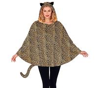 W WIDMANN MILANO Party Fashion - Costume leopardo, poncho con cappuccio, carnevale, festa a tema