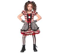 W WIDMANN MILANO Party Fashion - Costume per bambini Arlecchino bambola, clown horror/killer, travestimento per Halloween, Carnevale