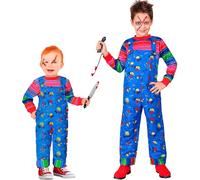 W WIDMANN MILANO Party Fashion - Costume per bambini bambola horror, salopette e maglione, travestimento Halloween, Carnevale