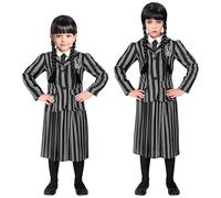 W WIDMANN MILANO Party Fashion - Costume per bambini Dark Girl, uniforme scolastica con giacca e gonna, gotico, carnevale, costume di Halloween