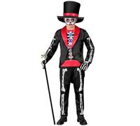 W WIDMANN MILANO Party Fashion - Costume per bambini Dia de los Muertos, set con maschera, frack, pantaloni e cappello per Halloween