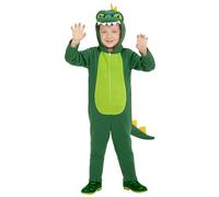 W WIDMANN MILANO Party Fashion - Costume per bambini Drago, tuta verde con cappuccio, costume da animale, costumi di carnevale, carnevale