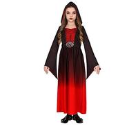 W WIDMANN MILANO Party Fashion - Costume per bambini Gothic ragazza, abito con cappuccio, vampiro, succhiasangue, Halloween
