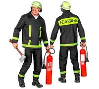 WIDMANN 08822 costume pompiere uomo nero m #088c