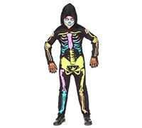 W WIDMANN MILANO Party Fashion - Costume da bambino scheletro, Costume per Halloween, Costumi di carnevale per bambini, Tuta con cappuccio