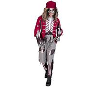 W WIDMANN MILANO Party Fashion - Costume scheletro pirata, fantasma, capitano, bucaniere, costume da pirata per uomo