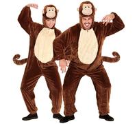 W WIDMANN MILANO Party Fashion - costume scimmia, tuta in peluche, costume da animale, scimpanzé, costumi in maschera