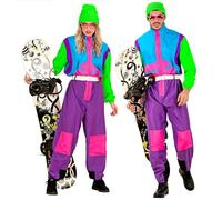 W WIDMANN MILANO Party Fashion - Costume snowboarder, tuta, tuta da neve retrò, costume anni '80, costume cattivo gusto, costumi in maschera