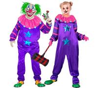 W WIDMANN MILANO Party Fashion - Costume spaziale horror clown, tuta, killer clown, travestimento di Halloween