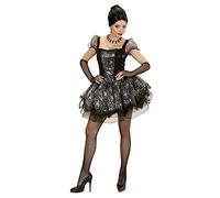 W WIDMANN MILANO Party Fashion, Costume Spider Lady, abito elegante nero, dettagli argento, maniche a sbuffo, guanti senza dita, personalizzabile, qualità, ideale per tutte le occasioni