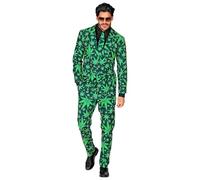 W WIDMANN MILANO Party Fashion - costume stile ganja, abito foglie di canapa, cannabis, marijuana, costume da festival, costumi in maschera
