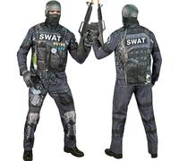 W WIDMANN MILANO Party Fashion - Costume SWAT Set con maschera, outfit completo per Halloween e Carnevale