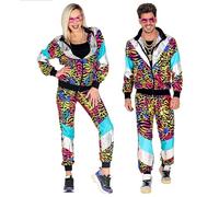 W WIDMANN MILANO Party Fashion - Costume Tracksuit Party Animal, completo anni '80, tuta da jogging, completo cattivo gusto, costumi di carnevale