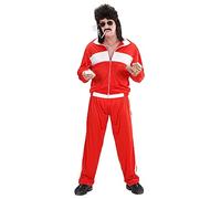 W WIDMANN MILANO Party Fashion - Costume tuta anni '80, rosso, tuta da jogging, stile retrò, festa di cattivo gusto, carnevale