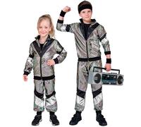 W WIDMANN MILANO Party Fashion - costume tuta bambino, stile disco, completo anni '80, tuta da jogging, costume cattivo gusto, costumi in maschera