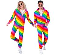 W WIDMANN MILANO Party Fashion - Costume tuta, colori arcobaleno, CSD, LGBTQ Pride, tuta da jogging, costumi in maschera