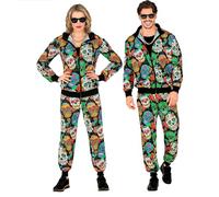 W WIDMANN MILANO Party Fashion - Costume tuta da ginnastica per Halloween, completo anni '80, tuta da jogging, Giorno dei Morti