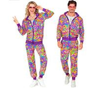 WIDMANN 45143 costume tuta anni 80 l hippie viola fluo #4514