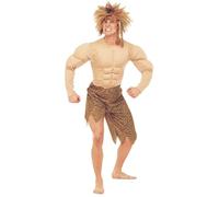 WIDMANN MILANO PARTY FASHION - Costume da uomo della giungla, uomo dell'età della pietra, uomo di Neanderthal, costumi in maschera