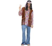 W WIDMANN MILANO Party Fashion - Costume uomo hippie psichedelico, flower power, reggae, costumi carnevale