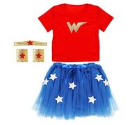 Widmann Wonder Girl (Maglietta, Tutu', Copricapo, Bracciali) Party per Bambini, Multicolore, (110 cm / 3-4 anni), 8003558965489