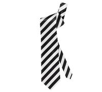 W WIDMANN MILANO Party Fashion, cravatta a righe bianche nere, raso di alta qualità, tema vintage, accessorio unisex, comfort ottimale, facile manutenzione
