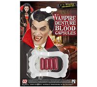 Widmann- Dentiera Vampiro con Capsule di Sangue Finta Adulto Unisex, Multicolore, 91702