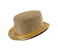 WIDMANN 2495L - Cilindro Lurex in Feltro, Adulto Unisex, Cappello, Anni '10, Anni '20, Capodanno, Show, Ballerini, Carnevale, Taglia Unica, Colore Oro