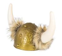 W WIDMANN MILANO Party Fashion - Elmo vichingo con pelliccia | Copricapo con corna, accessorio per costumi da vichingo e da guerriero, Carnevale e feste a tema