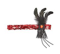 W WIDMANN MILANO Party Fashion - Fascia con paillettes e piume, cerchietto anni '20, Charleston, accessorio
