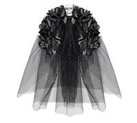 W WIDMANN MILANO Party Fashion - fascia con rose e velo, Dia de los Muertos, Giorno dei Morti, sposa scheletrica