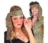 WIDMANN MILANO PARTY FASHION - Fascia per capelli anni '60 e '70, fascia per capelli, hippie, flower power, accessorio, carnevale