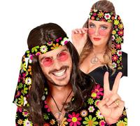 W WIDMANN MILANO Party Fashion - fascia per capelli anni '60/'70, accessorio flower power, hippie