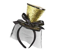 W WIDMANN MILANO Fascia per capelli mini top hat glitter con fiocco e velo Carnevale