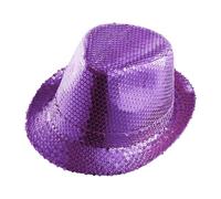 W WIDMANN MILANO Party Fashion - Fedora con paillettes, cappello anni '70, accessorio da discoteca scintillante per il Carnevale