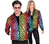 W WIDMANN MILANO Party Fashion - Bomber da festa, Jacke con paillettes, Completo da festa, Discoteca, Stampa animalier