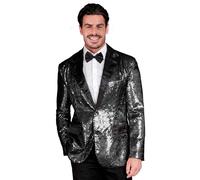 W WIDMANN MILANO Party Fashion - Giacca con Paillettes da Uomo con Collo in Raso, Giacca per Festa di Capodanno, Discoteca, Carnevale