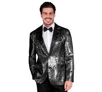 W WIDMANN MILANO Party Fashion - Giacca con Paillettes da Uomo con Collo in Raso, Giacca per Festa di Capodanno, Discoteca, Carnevale