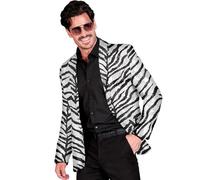 W WIDMANN MILANO Party Fashion - Party Fashion giacca con paillettes da uomo, Disco Fever, giacca da abito, stampa animalier