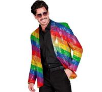 W WIDMANN MILANO Party Fashion - Giacca da Uomo con Paillettes, Blazer Disco Anni '70, Giacca da Completo per Festival e Carnevale