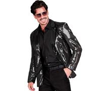 Widmann Giacca da uomo Party Fashion con paillettes nere L Nero