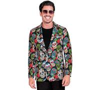 W WIDMANN MILANO Party Fashion - Giacca da uomo, effetto fluorescente | Giacca da completo con effetto luminoso sotto la luce UV, per Halloween, feste a tema, Carnevale