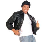W WIDMANN MILANO Party Fashion - Giacca T-Bird, giacca da motociclista, rocker, giacca in ecopelle nera, moda anni '50, rock'n'roll