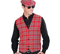 W WIDMANN MILANO Party Fashion 9308R - Gilet Tartan Uomo, Scozzesi, Party, Feste a Tema, Carnevale, Taglia M, Multicolore