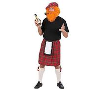 W WIDMANN MILANO Party Fashion - Gonna scozzese per adulti, gonna a quadri, kilt, tartan, carnevale, festa a tema