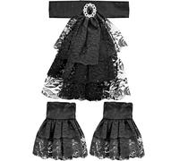 W WIDMANN MILANO Party Fashion - Gorgiera in pizzo, con 2 polsini, set di accessori, accessori per costumi di carnevale