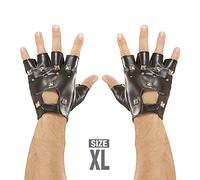 W WIDMANN MILANO Party Fashion - Guanti da moto, rock star, biker, con rivetti, carnevale, festa a tema